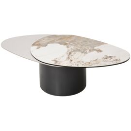 Стол кофейный NIKLAS PANDORA  керамика на стекле и окрашенный МДФ/ темно-серый МДФ каркас ®DISAUR | Интернет магазин мебели и декора LifeDekor