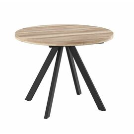 Стол круглый раздвижной "RONDO-100" (ДУБ ВЕЛЛИНГТОН/ЧЕРНЫЙ) | Интернет магазин мебели и декора LifeDekor