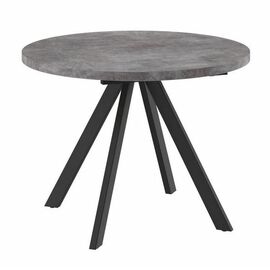 Стол круглый раздвижной Trio (RONDO) -100 (ДЫМЧАТАЯ КЕРАМИКА/ЧЕРНЫЙ) | Интернет магазин мебели и декора LifeDekor