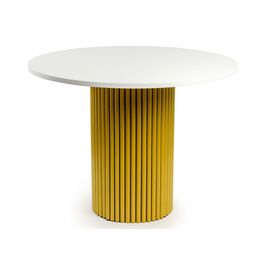 Стол деревянный Барел 90 белый / золото | Интернет магазин мебели и декора LifeDekor