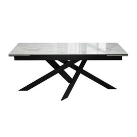 Стол DikLine EKX180, Керамика Белый глянец (К8/2), опоры черные (2 уп.) | Интернет магазин мебели и декора LifeDekor