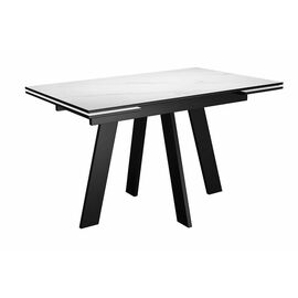 Стол DikLine SKM110 Керамика Белый мрамор/опоры черные | Интернет магазин мебели и декора LifeDekor