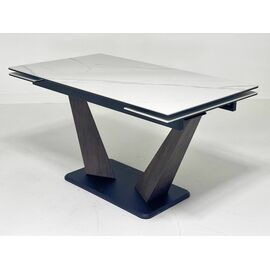 Стол ВИРДЖИНИЯ 140 MATTE БЕЛЫЙ МРАМОР, керамика / ЛЕСНОЙ ОРЕХ, ЧЕРНЫЙ, М-City | Интернет магазин мебели и декора LifeDekor