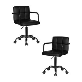 Набор 2 шт Офисное кресло для персонала DOBRIN TERRY BLACK, чёрный, Вариант: чёрный | Интернет магазин мебели и декора LifeDekor