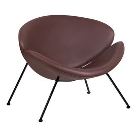 Кресло дизайнерское DOBRIN EMILY, коричневый винил YP5, черное основание, Вариант: коричневый винил YP5, черное основание | Интернет магазин мебели и декора LifeDekor