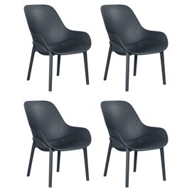 Набор 4 шт Кресло DOBRIN LONZO, антрацит (GR-12) с УФ-защитой, Вариант: антрацит (GR-12) с УФ-защитой | Интернет магазин мебели и декора LifeDekor