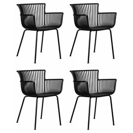 Набор 4 шт Стул обеденный DOBRIN ROSS, черный (B-03) без подушки, Вариант: черный (B-03) без подушки | Интернет магазин мебели и декора LifeDekor