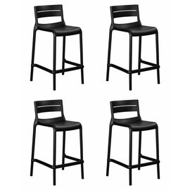 Набор 4 шт Стул полубарный DOBRIN NESSA, черный (B-03), Вариант: чёрный (B-03) | Интернет магазин мебели и декора LifeDekor