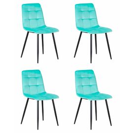 Набор 4 шт Стул обеденный DOBRIN CHILLY, Мятный Holland 50, основание черное, Вариант: Мятный Holland 50, основание черное | Интернет магазин мебели и декора LifeDekor