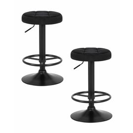 Набор 2 шт Табурет барный DOBRIN BRUNO BLACK, черный велюр (MJ9-101), Вариант: черный велюр (MJ9-101) | Интернет магазин мебели и декора LifeDekor