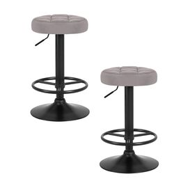 Набор 2 шт Табурет барный DOBRIN BRUNO BLACK, серый велюр (MJ9-75), Вариант: серый велюр (MJ9-75) | Интернет магазин мебели и декора LifeDekor