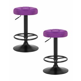 Набор 2 шт Табурет барный DOBRIN BRUNO BLACK, фиолет велюр (MJ9-58), Вариант: фиолет велюр (MJ9-58) | Интернет магазин мебели и декора LifeDekor