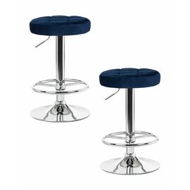 Набор 2 шт Табурет барный DOBRIN BRUNO, синий велюр (MJ9-117), Вариант: синий велюр (MJ9-117) | Интернет магазин мебели и декора LifeDekor