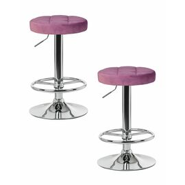 Набор 2 шт Табурет барный DOBRIN BRUNO, пудрово-сиреневый велюр (MJ9-52), Вариант: пудрово-сиреневый велюр (MJ9-52) | Интернет магазин мебели и декора LifeDekor