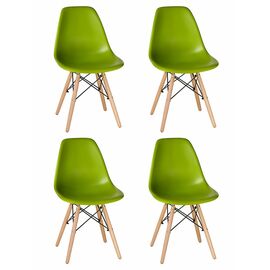Набор 4 шт Стул обеденный DOBRIN DSW, ножки светлый бук, цвет салатовый (G-08), Вариант: ножки светлый бук, цвет салатовый (G-08) | Интернет магазин мебели и декора LifeDekor