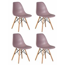 Набор 4 шт Стул обеденный DOBRIN DSW, ножки светлый бук, цвет сиреневый (P-04), Вариант: ножки светлый бук, цвет сиреневый (P-04) | Интернет магазин мебели и декора LifeDekor