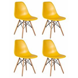 Набор 4 шт Стул обеденный DOBRIN DSW, ножки светлый бук, цвет горчичный (Y-03), Вариант: ножки светлый бук, цвет горчичный (Y-03) | Интернет магазин мебели и декора LifeDekor