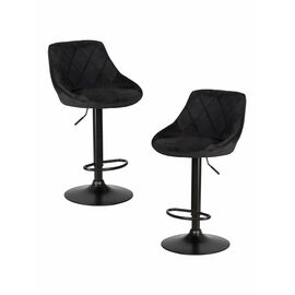 Набор 2 шт Стул барный DOBRIN LOGAN BLACK, черный велюр (MJ9-101), Вариант: черный велюр (MJ9-101) | Интернет магазин мебели и декора LifeDekor