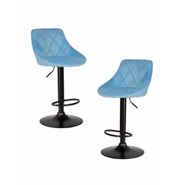 Набор 2 шт Стул барный DOBRIN LOGAN BLACK, пудрово-голубой велюр (MJ9-74), Вариант: пудрово-голубой велюр (MJ9-74) | Интернет магазин мебели и декора LifeDekor