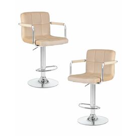 Набор 2 шт Стул барный DOBRIN KRUGER ARM, бежевый велюр (MJ9-10), Вариант: бежевый велюр (MJ9-10) | Интернет магазин мебели и декора LifeDekor