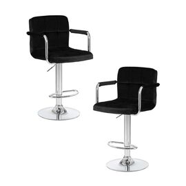 Набор 2 шт Стул барный DOBRIN KRUGER ARM, черный велюр (MJ9-101), Вариант: черный велюр (MJ9-101) | Интернет магазин мебели и декора LifeDekor