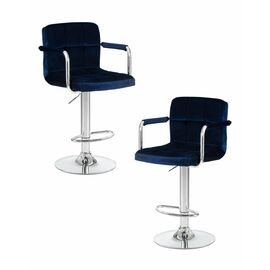 Набор 2 шт Стул барный DOBRIN KRUGER ARM, синий велюр (MJ9-117), Вариант: синий велюр (MJ9-117) | Интернет магазин мебели и декора LifeDekor