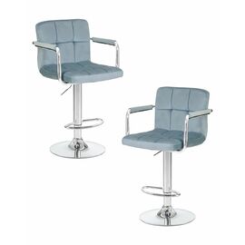 Набор 2 шт Стул барный DOBRIN KRUGER ARM, пудрово-голубой велюр (MJ9-74), Вариант: пудрово-голубой велюр (MJ9-74) | Интернет магазин мебели и декора LifeDekor
