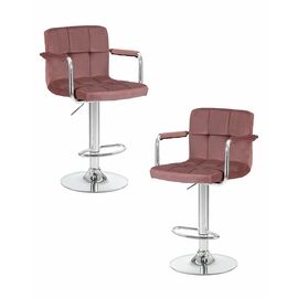 Набор 2 шт Стул барный DOBRIN KRUGER ARM, пудрово-розовый велюр (MJ9-32), Вариант: пудрово-розовый велюр (MJ9-32) | Интернет магазин мебели и декора LifeDekor