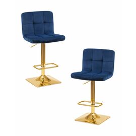 Набор 2 шт Стул барный DOBRIN GOLDIE, синий велюр (MJ9-117), Вариант: синий велюр (MJ9-117) | Интернет магазин мебели и декора LifeDekor