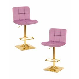 Набор 2 шт Стул барный DOBRIN GOLDIE, пудрово-сиреневый велюр (MJ9-52), Вариант: пудрово-сиреневый велюр (MJ9-52) | Интернет магазин мебели и декора LifeDekor
