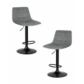 Набор 2 шт Стул барный DOBRIN TAILOR BLACK, серый велюр (MJ9-75), Вариант: серый велюр (MJ9-75) | Интернет магазин мебели и декора LifeDekor