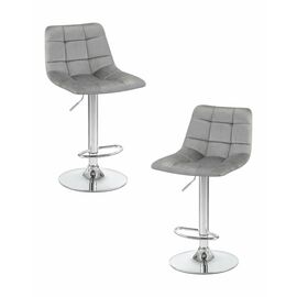 Набор 2 шт Стул барный DOBRIN TAILOR, серый велюр (MJ9-75), Вариант: серый велюр (MJ9-75) | Интернет магазин мебели и декора LifeDekor
