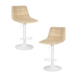 Набор 2 шт Стул барный DOBRIN TAILOR WHITE, бежевый велюр (MJ9-10), Вариант: бежевый велюр (MJ9-10) | Интернет магазин мебели и декора LifeDekor