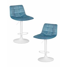 Набор 2 шт Стул барный DOBRIN TAILOR WHITE, пудрово-голубой велюр (MJ9-74), Вариант: пудрово-голубой велюр (MJ9-74) | Интернет магазин мебели и декора LifeDekor