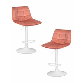 Набор 2 шт Стул барный DOBRIN TAILOR WHITE, пудрово-розовый велюр (MJ9-32), Вариант: пудрово-розовый велюр (MJ9-32) | Интернет магазин мебели и декора LifeDekor