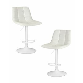 Набор 2 шт Стул барный DOBRIN TAILOR WHITE, белый PU, Вариант: белый PU | Интернет магазин мебели и декора LifeDekor