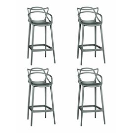 Набор 4 шт Стул барный DOBRIN MASTERS BAR, тёмно-серый (GR-04), Вариант: тёмно-серый (GR-04) | Интернет магазин мебели и декора LifeDekor
