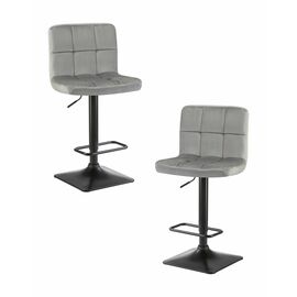 Набор 2 шт Стул барный DOBRIN DOMINIC, серый велюр (MJ9-75), Вариант: серый велюр (MJ9-75) | Интернет магазин мебели и декора LifeDekor