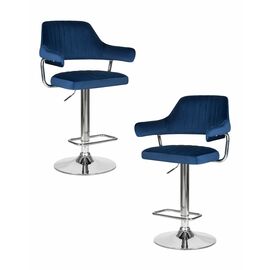 Набор 2 шт Стул барный DOBRIN CHARLY, синий велюр (MJ9-117), Вариант: синий велюр (MJ9-117) | Интернет магазин мебели и декора LifeDekor