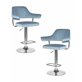 Набор 2 шт Стул барный DOBRIN CHARLY, пудрово-голубой велюр (MJ9-74), Вариант: пудрово-голубой велюр (MJ9-74) | Интернет магазин мебели и декора LifeDekor