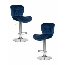 Набор 2 шт Стул барный DOBRIN BARNY, синий велюр (MJ9-117), Вариант: синий велюр (MJ9-117) | Интернет магазин мебели и декора LifeDekor