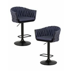 Набор 2 шт Стул барный DOBRIN LEON, синяя ткань (LAR-275-29), Вариант: синяя ткань (LAR-275-29) | Интернет магазин мебели и декора LifeDekor