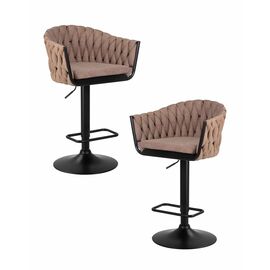 Набор 2 шт Стул барный DOBRIN LEON, коричневая ткань (LAR 275-3), Вариант: коричневая ткань (LAR 275-3) | Интернет магазин мебели и декора LifeDekor
