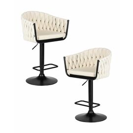 Набор 2 шт Стул барный DOBRIN LEON, кремовая ткань (LAR 275-33), Вариант: кремовая ткань (LAR 275-33) | Интернет магазин мебели и декора LifeDekor