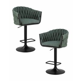 Набор 2 шт Стул барный DOBRIN LEON, зеленая ткань (LAR 275-23), Вариант: зеленая ткань (LAR 275-23) | Интернет магазин мебели и декора LifeDekor