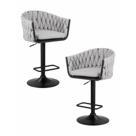 Набор 2 шт Стул барный DOBRIN LEON, серая ткань (LAR 275-17), Вариант: серая ткань (LAR 275-17) | Интернет магазин мебели и декора LifeDekor