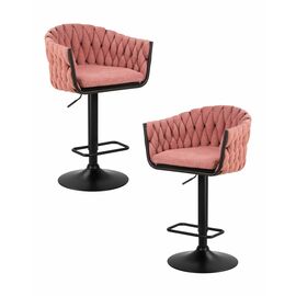 Набор 2 шт Стул барный DOBRIN LEON, розовая ткань (LAR 275-10), Вариант: розовая ткань (LAR 275-10) | Интернет магазин мебели и декора LifeDekor