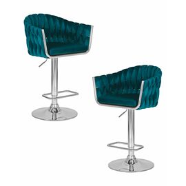 Набор 2 шт Стул барный DOBRIN MARCEL, морской волны велюр (MJ9-99), Вариант: морской волны велюр (MJ9-99) | Интернет магазин мебели и декора LifeDekor