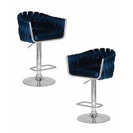 Набор 2 шт Стул барный DOBRIN MARCEL, синий велюр (MJ9-117), Вариант: синий велюр (MJ9-117) | Интернет магазин мебели и декора LifeDekor