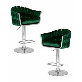 Набор 2 шт Стул барный DOBRIN MARCEL, зеленый велюр (MJ9-88), Вариант: зеленый велюр (MJ9-88) | Интернет магазин мебели и декора LifeDekor